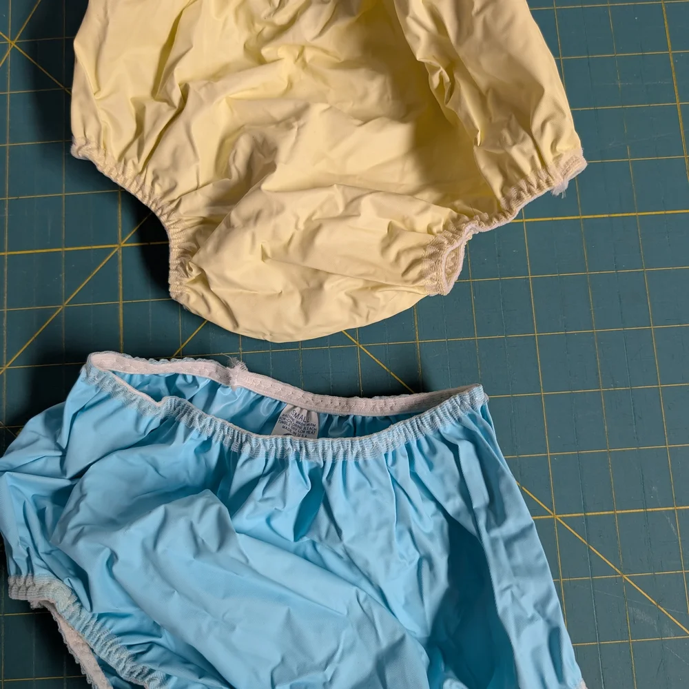 Vintage Kids Waterproof Diaper Cover Lot of 2 - Blue, Yellow, Size S and Size 2